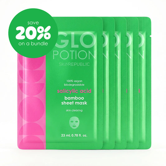 Salicylic Acid Bamboo Sheet Mask 10 Pack (Includes 2 FREE Masks)
