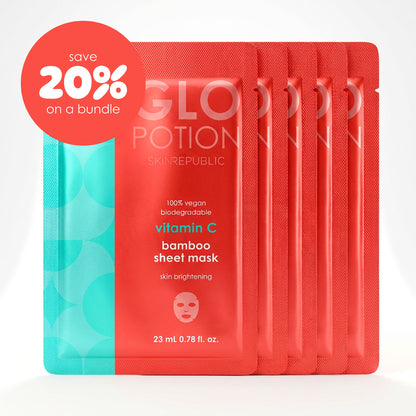 Vitamin C Bamboo Sheet Mask 10 Pack (Includes 2 FREE Masks)