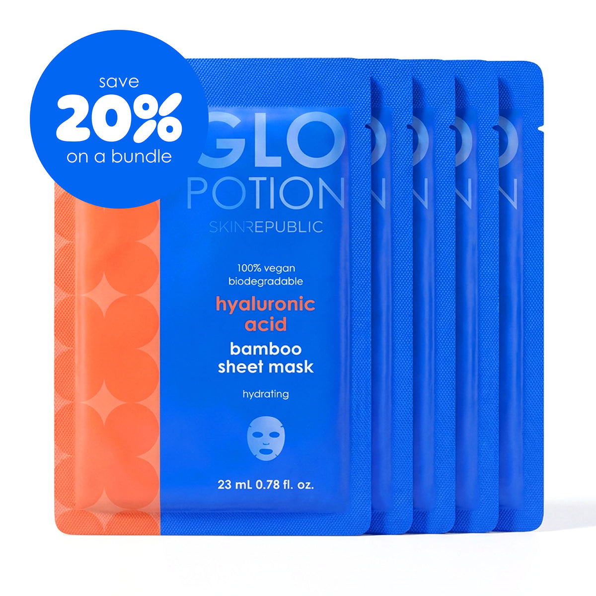 Hyaluronic Acid Bamboo Sheet Mask 10 Pack (Includes 2 FREE Masks)