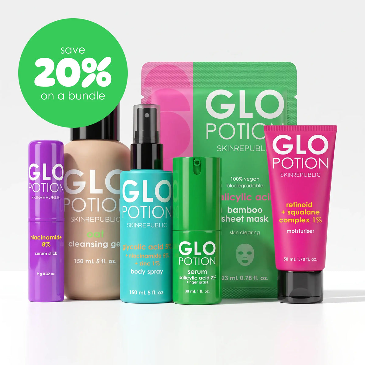 Clear Skin Face + Body Bundle (6 Products)