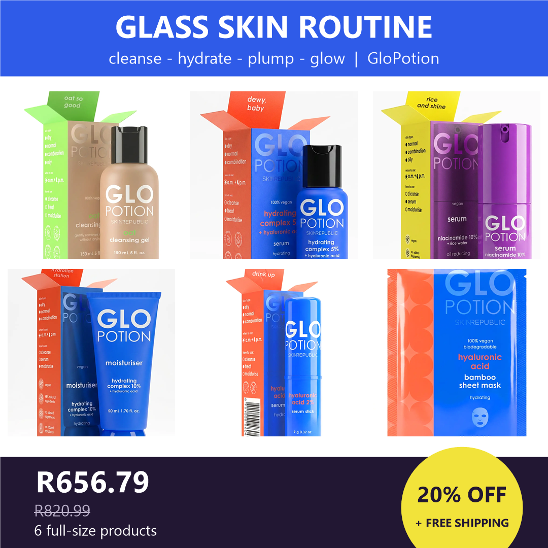 GloPotion Glass skin routine bundle - 6 full-size products, 20% off + free shipping