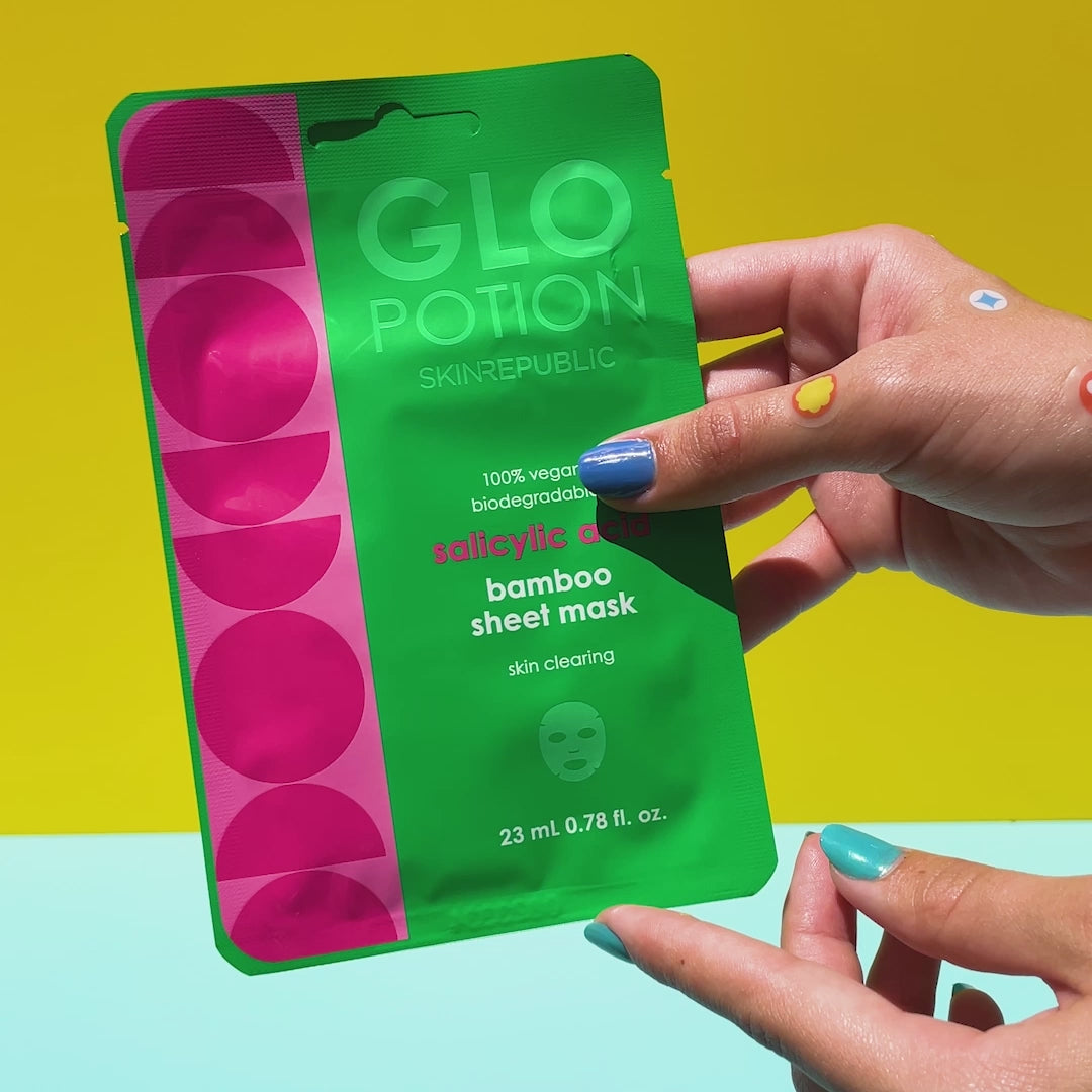 Salicylic Acid Bamboo Sheet Mask | Clear Pores & Acne | GloPotion